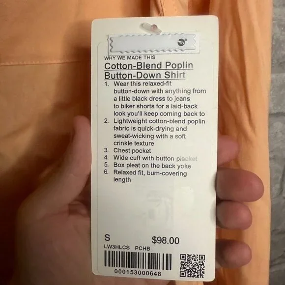 Lululemon Women's Cotton Blend Poplin Button Down Shirt NWT Size Small (PCHB) - Picture 11 of 13